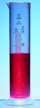 BRAND&#174; graduated cylinder low form embossed scale volume 50&#160;mL, polypropylene