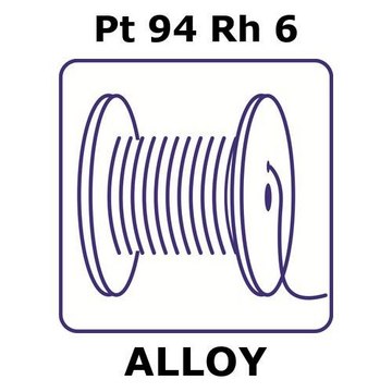 Platinum/Rhodium wire, Pt 94%/Rh 6%, 0.50&#160;mm diameter, length 0.1 m, temper annealed