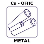 Copper - O.F.H.C. tube, 200mm, outside diameter 9.5mm, inside diameter 7.9mm, wall thickness 0.8mm, 99.95+%