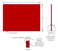 Grace Bio-Labs Press-To-Seal silicone isolator, red silicone sheet thickness 2.6&#160;mm