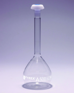 Pyrex&#174; Volumetric flask, heavy duty, class A, works certified, USP/ISO/DIN tolerances capacity 2&#160;mL