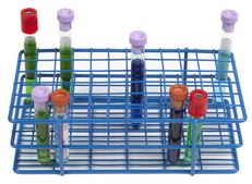 Coated Wire Tube Rack to hold, 72 x 13 mm tubes, blue