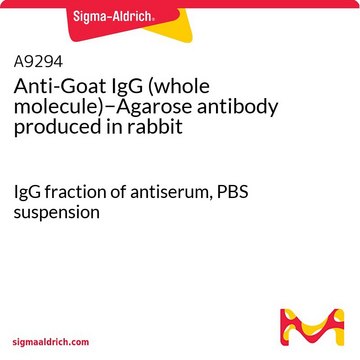 Anti-Goat IgG (whole molecule)&#8722;Agarose antibody produced in rabbit IgG fraction of antiserum, PBS suspension