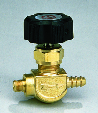 Lecture-bottle control valve stainless steel, hose outlet I.D. 1/4&#160;in.