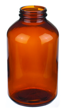 Wheaton wide-mouth bottle without cap, wide-mouth amber soda-lime glass bottle, capacity (1,000&#160;mL)