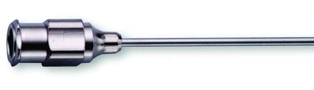 Laboratory pipetting needle with 90° blunt ends gauge 16, L 2&#160;in., nickel plated hub