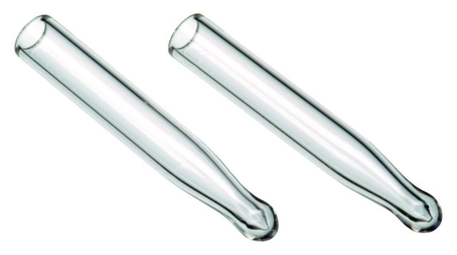 Inserts for 1.5 mL large opening vials volume 0.1&#160;mL, conical clear glass, pkg of 1000&#160;ea