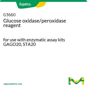 Glucose oxidase/peroxidase reagent for use with enzymatic assay kits GAGO20, STA20