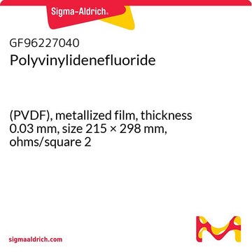 Polyvinylidenefluoride (PVDF), metallized film, thickness 0.03&#160;mm, size 215 × 298&#160;mm, ohms/square 2