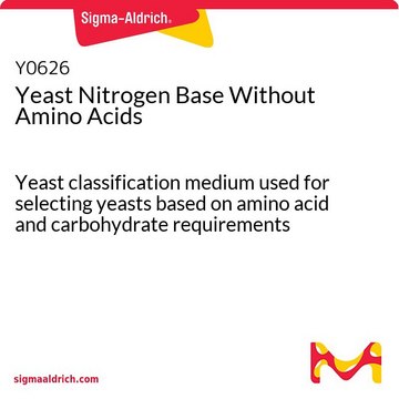 Yeast Nitrogen Base Without Amino Acids Yeast classification medium used for selecting yeasts based on amino acid and carbohydrate requirements