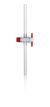 Pyrex&#174; Stopcocks, plain arms straight key bore, PTFE key, bore 4&#160;mm , key