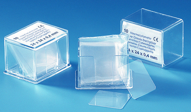 BRAND&#174; Haemacytometer cover glass, for counting chambers borosilicate glass, size 22&#160;mm × 30&#160;mm × 0.4&#160;mm