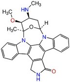 Staurosporine, Streptomyces sp. Staurosporine, CAS 62996-74-, is a cell-permeable, potent, reversible, ATP-competitive inhibitor of protein kinases (IC&#8325;&#8320; = 7, 20, 1.3, 0.7, &amp; 8.5 nM for PKA, CAMK, MLCK, PKC, &amp; PKG, respectively).