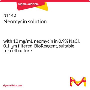 Neomycin solution with 10 mg/mL neomycin in 0.9% NaCl, 0.1 &#956;m filtered, BioReagent, suitable for cell culture