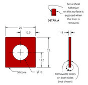 Grace Bio-Labs Press-To-Seal silicone isolator, PSA both sides wells, 1 (Round, 13mm diameter, 1.8mm depth), (Adhesive both sides)