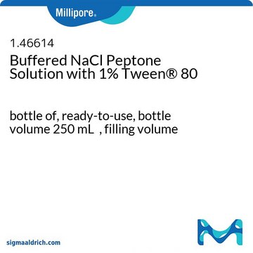 Buffered NaCl Peptone Solution with 1% Tween&#174; 80 bottle of, ready-to-use, bottle volume 250&#160;mL , filling volume