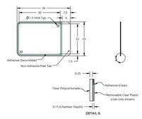 Grace Bio-Labs HybriWell&#8482; sealing system, SecureSeal&#8482; adhesive chamber chamber volume 40-70&#160;&#956;L, L × W × thickness 22&#160;mm × 30&#160;mm × 0.15&#160;mm, port diam. 1.5&#160;mm