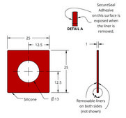 Grace Bio-Labs Press-To-Seal silicone isolator, PSA both sides wells, 1 (Round, 13mm diameter, 1mm depth), (Adhesive on both sides)