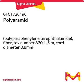 Polyaramid (polyparaphenylene terephthalamide), fiber, tex number 830, L 5&#160;m, cord diameter 0.8mm