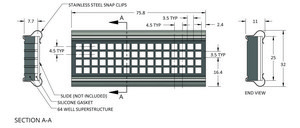 Grace Bio-Labs ProPlate&#174; microarray system, slide module W × L 3.5&#160;mm × 3.5&#160;mm, with stainless steel spring clips