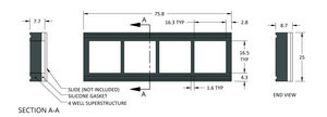 Grace Bio-Labs ProPlate&#174; microarray system, slide module only size 4&#160;wells, W × L 16&#160;mm × 16&#160;mm, without clips