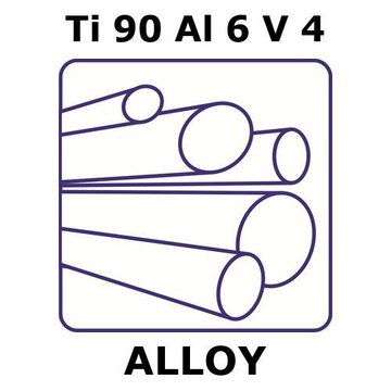 Titanium-aluminum-vanadium alloy, Ti90Al6V4 1000mm rod, 12.7mm diameter