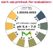 pH-indicator paper pH 5.4 - 7.0 Special indicator roll L 4.8&#160;m , with color scale, pH range 5.4-7.0, graduations and accuracy accuracy: 0.4&#160;pH unit, MQuant&#174;