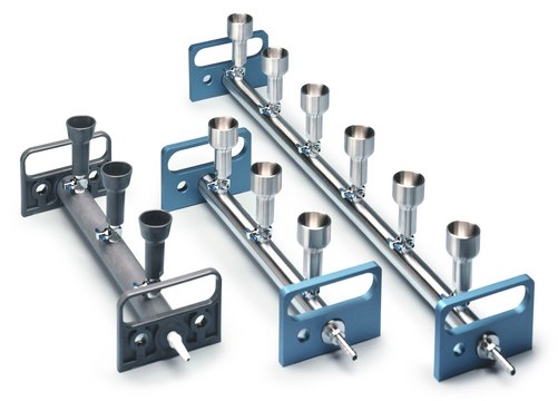 Vacuum Filtration Manifold 3-place, stainless steel, for simultaneous filtration of three samples