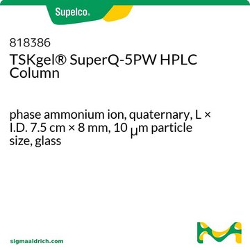 TSKgel&#174; SuperQ-5PW HPLC Column phase ammonium ion, quaternary, L × I.D. 7.5&#160;cm × 8&#160;mm, 10&#160;&#956;m particle size, glass