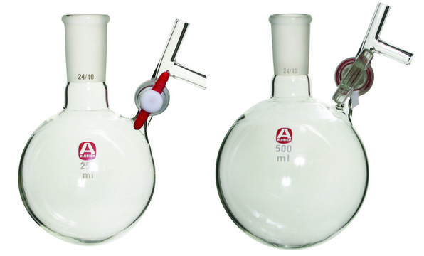 Aldrich&#174; round-bottom storage flask with stopcock-equipped septum-inlet with 2 mm PTFE stopcock, capacity 250&#160;mL, joint: ST/NS 29/32