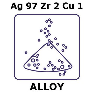 Silver-zirconium-copper alloy, Ag97Zr2Cu1 powder, 45micron max. particle size, atomized, 100g