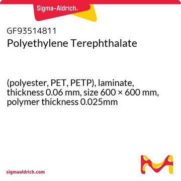 Polyethylene Terephthalate (polyester, PET, PETP), laminate, thickness 0.06&#160;mm, size 600 × 600&#160;mm, polymer thickness 0.025mm