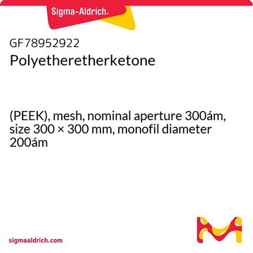 Polyetheretherketone (PEEK), mesh, nominal aperture 300ám, size 300 × 300&#160;mm, monofil diameter 200ám