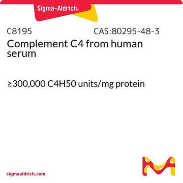 Complement C4 from human serum &#8805;300,000&#160;C4H50 units/mg protein