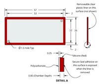 Grace Bio-Labs SecureSeal&#8482; hybridization chambers wells, 1, well L × W × depth 53&#160;mm × 22&#160;mm × 0.8&#160;mm, port diam. 1.5&#160;mm