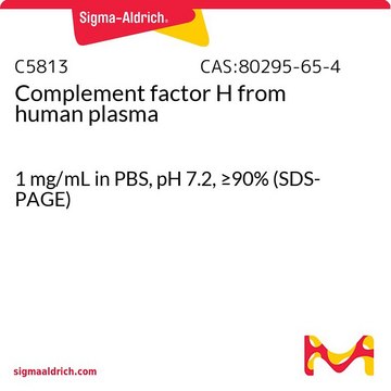 Complement factor H from human plasma 1&#160;mg/mL in PBS, pH 7.2, &#8805;90% (SDS-PAGE)