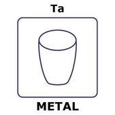 Tantalum crucible, cylindrical, length 1 pcs, outside diameter 47mm