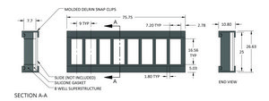 Grace Bio-Labs ProPlate&#174; microarray system, slide module W × L 7&#160;mm × 16&#160;mm, with Delrin&#174; snap clips, wells, 8