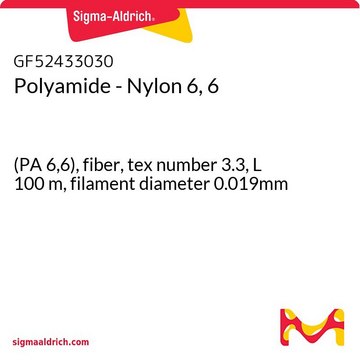 Polyamide - Nylon 6, 6 (PA 6,6), fiber, tex number 3.3, L 100&#160;m, filament diameter 0.019mm