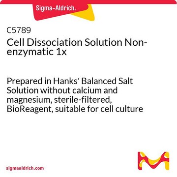 Cell Dissociation Solution Non-enzymatic 1x Prepared in Hanks&#8242; Balanced Salt Solution without calcium and magnesium, sterile-filtered, BioReagent, suitable for cell culture