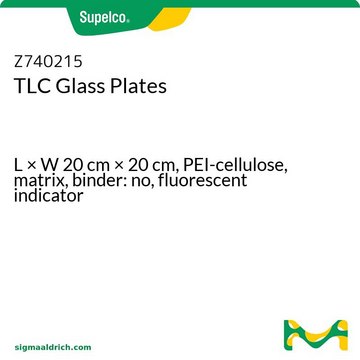 TLC Glass Plates L × W 20&#160;cm × 20&#160;cm, PEI-cellulose, matrix, binder: no, fluorescent indicator