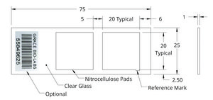 Grace Bio-Labs ONCYTE&#174; NOVA&#8482; nitrocellulose film slides 2- 20 mm x 20 mm NC pad per slide, frosted end glass
