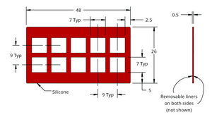 Grace Bio-Labs Press-To-Seal silicone isolator, No PSA wells, 10 (Square, 7mm x 7mm x 0.5mm depth)