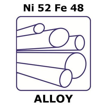 Nickel/Iron rod, 2&#160;mm diameter, Ni52%/Fe48%, length 1000 mm, temper annealed