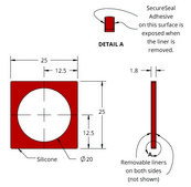 Grace Bio-Labs Press-To-Seal silicone isolator, PSA both sides wells, 1 (Round, 20mm diameter, 1.8m depth), (Adgesive on both sides)