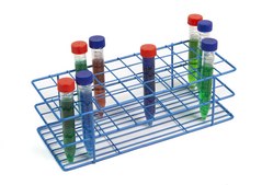 Coated Wire Tube Rack to hold, 40 x 18-22 mm tubes, blue