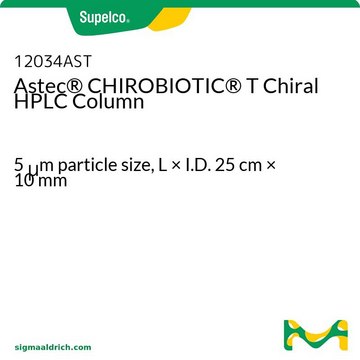 Astec&#174; CHIROBIOTIC&#174; T Chiral HPLC Column 5&#160;&#956;m particle size, L × I.D. 25&#160;cm × 10&#160;mm