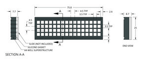 Grace Bio-Labs ProPlate&#174; microarray system, slide module only size 64&#160;wells, W × L 3.5&#160;mm × 3.5&#160;mm, without clips