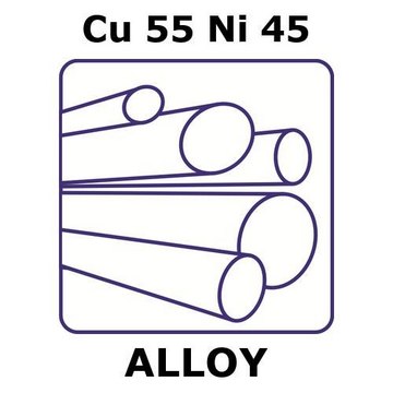 Constantan - resistance alloy, Cu55Ni45 rod, 100mm x 4.0mm diameter, annealed