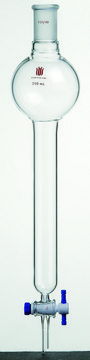 Synthware&#8482; chromatography column with reservoir and PTFE stopcock 100 mL, top joint: ST/NS 24/40, I.D. × L 13.4&#160;mm × 203&#160;mm